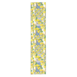 レモンポルトガル語アズレジョ地中海のサントリーニ ショートテーブルランナー