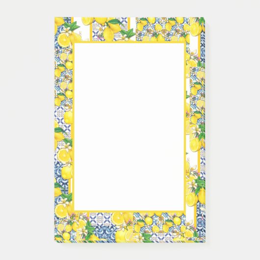 レモンポルトガル語アズレジョ地中海のサントリーニ ポストイット (正面)