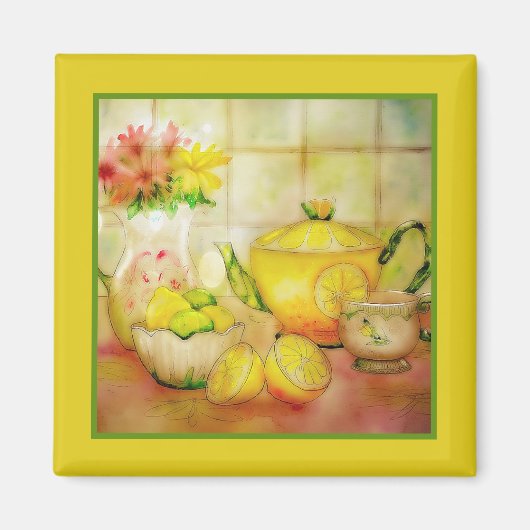 レモンマグネット付き紅茶 マグネット (正面)