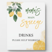 レモンママのスクイーズ飲料サインベビーシャワー フォトプラーク (正面)