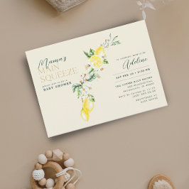 レモンママのメインスクイーズ淡い色のイエローベイビーシャワー 招待状