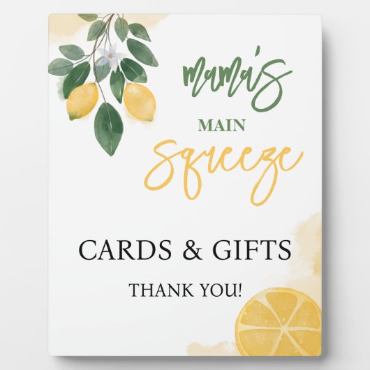 レモンママのメイン絞りカードとギフトサイン フォトプラーク (正面)