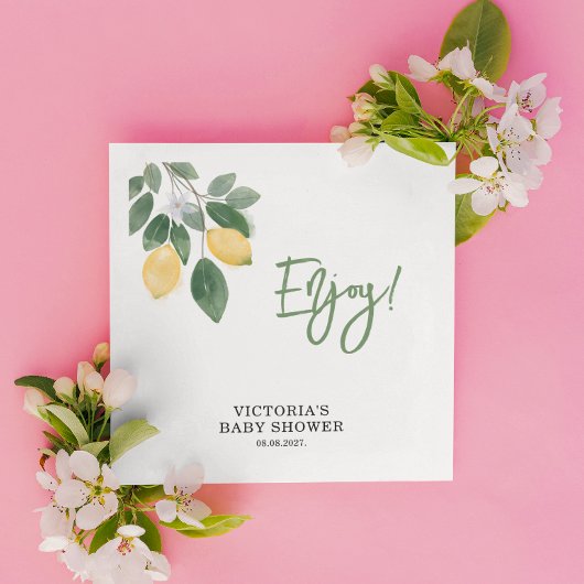 レモンママのメイン絞りベビーシャワー スタンダードカクテルナプキン