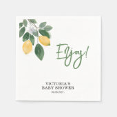 レモンママのメイン絞りベビーシャワー スタンダードカクテルナプキン (正面)