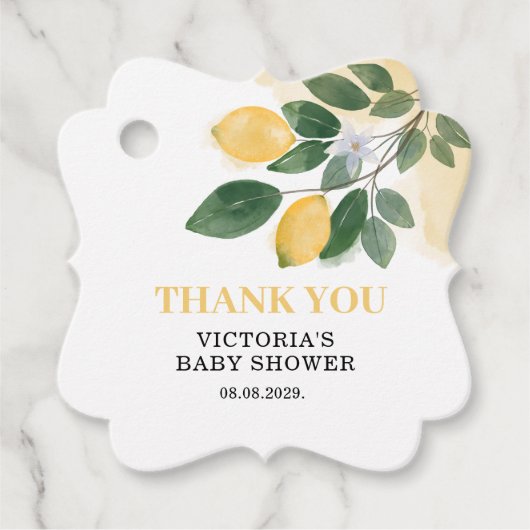 レモンママのメイン絞りベビーシャワー フェイバータグ (正面)