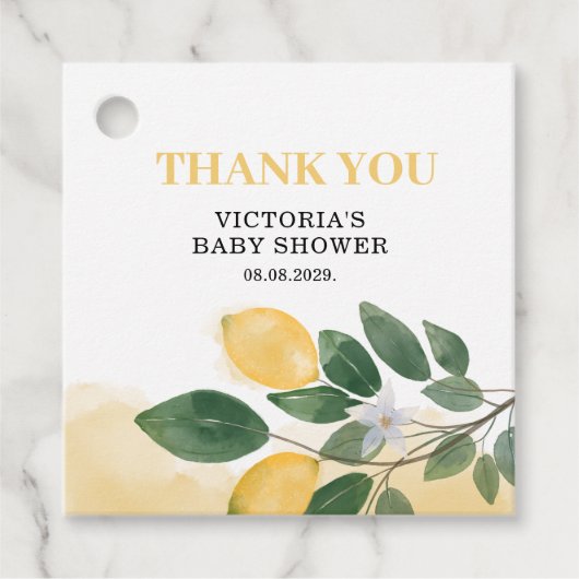 レモンママのメイン絞りベビーシャワー フェイバータグ (正面)