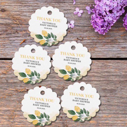 レモンママのメイン絞りベビーシャワー フェイバータグ