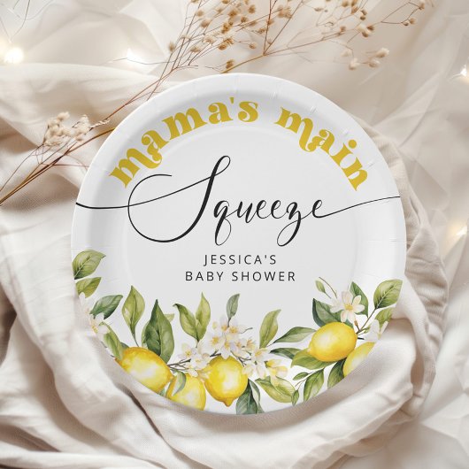 レモンママのメイン絞りベビーシャワー ペーパープレート