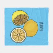 レモンマンガイラストレーション フリースブランケット (正面(横))
