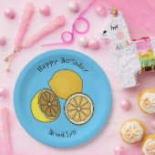 レモンマンガイラストレーション ペーパープレート (パーティー)