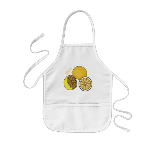 レモンマンガイラストレーション 子供用エプロン (正面)