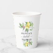 レモンミニマルブライダルシャワー紙カップ 紙コップ (裏面)