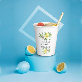 レモンミニマルブライダルシャワー紙カップ 紙コップ