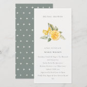 レモンミニマルボタニカルボホブライダルシャワー招待状 サンキューカード (正面/裏面)