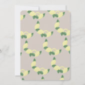 レモンミニマル柑橘系ヴィンテージガールズベビーシャワー 招待状 (裏面)