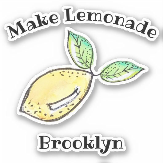 レモンメイクレモネード10代のおもしろいかわいい名モダン前 シール (正面)