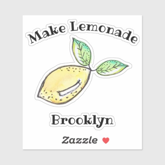 レモンメイクレモネード10代のおもしろいかわいい名モダン前 シール (シート)