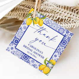 レモンメインイタリアンスクイーズブライダルシャワーありがとう フェイバータグ