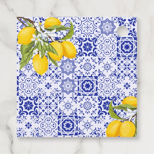 レモンメインイタリアンスクイーズブライダルシャワーありがとう フェイバータグ (裏面)