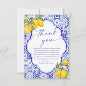 レモンメインイタリアンスクイーズブライダルシャワー サンキューカード (正面)