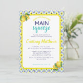 レモンメインスクイズブルーブライダルシャワー 招待状 (スタンド正面)