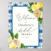 レモンメインスクイズモザイクブライダルシャワー歓迎 ポスター (正面)