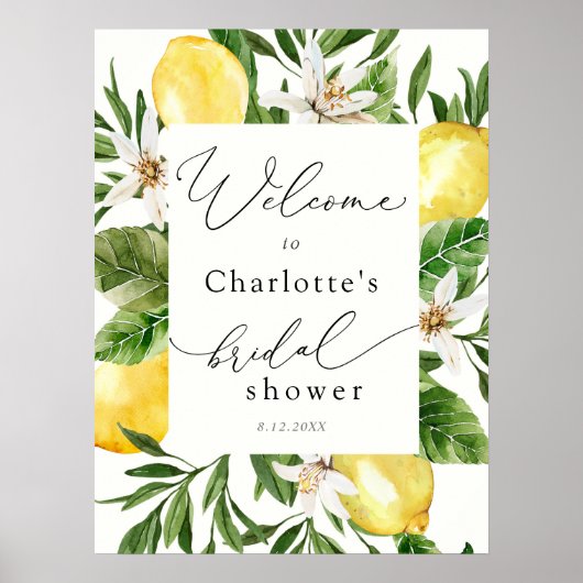 レモンメインスクイーズブライダルシャワーウェルカムポスター ポスター (正面)