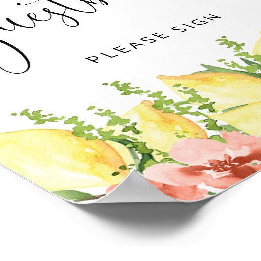 レモンメインスクイーズブライダルシャワーゲストブックポスター ポスター (角)