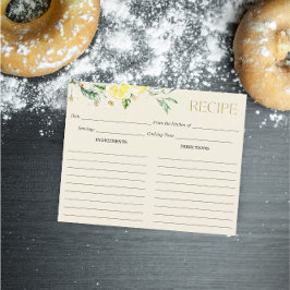 レモンメインスクイーズブライダルシャワーレシピカード