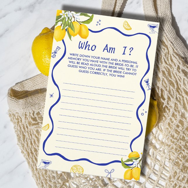 レモンメインスクイーズブライダルシャワー推測Whoゲーム (クリエイターアップロード済み)
