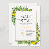 レモンメインスクイーズブライダルシャワー 招待状 (正面/裏面)