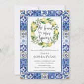 レモンメインスクイーズ地中海のブライダルシャワー 招待状 (正面)
