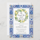 レモンメインスクイーズ地中海のブライダルシャワーInv 招待状 (正面)