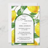 レモンメインスクイーズ水カラーブライダルシャワー 招待状 (正面)