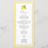 レモンメインモダンスクイーズブライダルシャワーメニュー メニュー (正面)