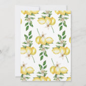 レモンメインモダンスクイーズブライダルシャワー 招待状 (裏面)