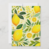 レモンメインモダンスクイーズブライダルシャワー 招待状 (裏面)