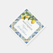 レモンメイン地中海のスクイーズブライダルシャワー スタンダードカクテルナプキン (角)