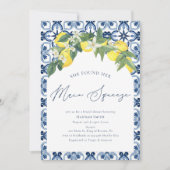 レモンメイン地中海のスクイーズブライダルシャワー 招待状 (正面)