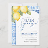レモンメイン地中海のスクイーズブライダルシャワー 招待状 (正面)