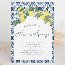 レモンメイン地中海のスクイーズブライダルシャワー 招待状