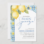 レモンメイン地中海のスクイーズブライダルシャワー 招待状 (正面)