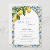 レモンメイン地中海のスクイーズブライダルシャワー 招待状 (正面)