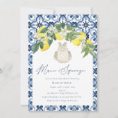 レモンメイン地中海のスクイーズ赤ちゃんシャワー 招待状 (正面)