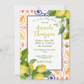 レモンメイン地中海のスクイーズ赤ちゃんシャワー 招待状 (正面)