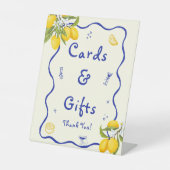 レモンメイン絞りブライダルシャワーカード&ギフト 台座サイン (正面)