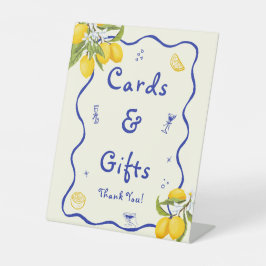 レモンメイン絞りブライダルシャワーカード&ギフト 台座サイン