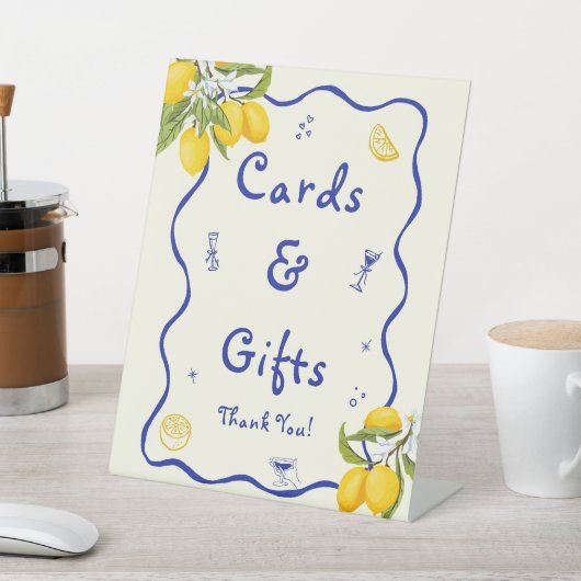 レモンメイン絞りブライダルシャワーカード&ギフト 台座サイン (インサイチュ)