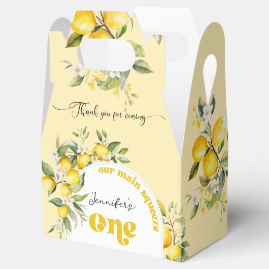 レモンメイン絞り1歳の誕生日パーティー フェイバーボックス (オープン)