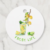 レモンメッセージカードスクールジュース飲み夏パーティー フェイバータグ (裏面)